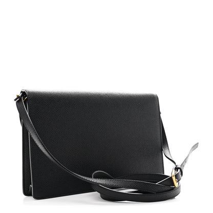 Christian Dior Grained Calfskin Saddle Pouch Bag Black 3 of 11
