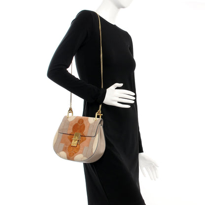 Chloe Suede Calfskin Patchwork Drew Shoulder Bag Motty Grey 2 of 10
