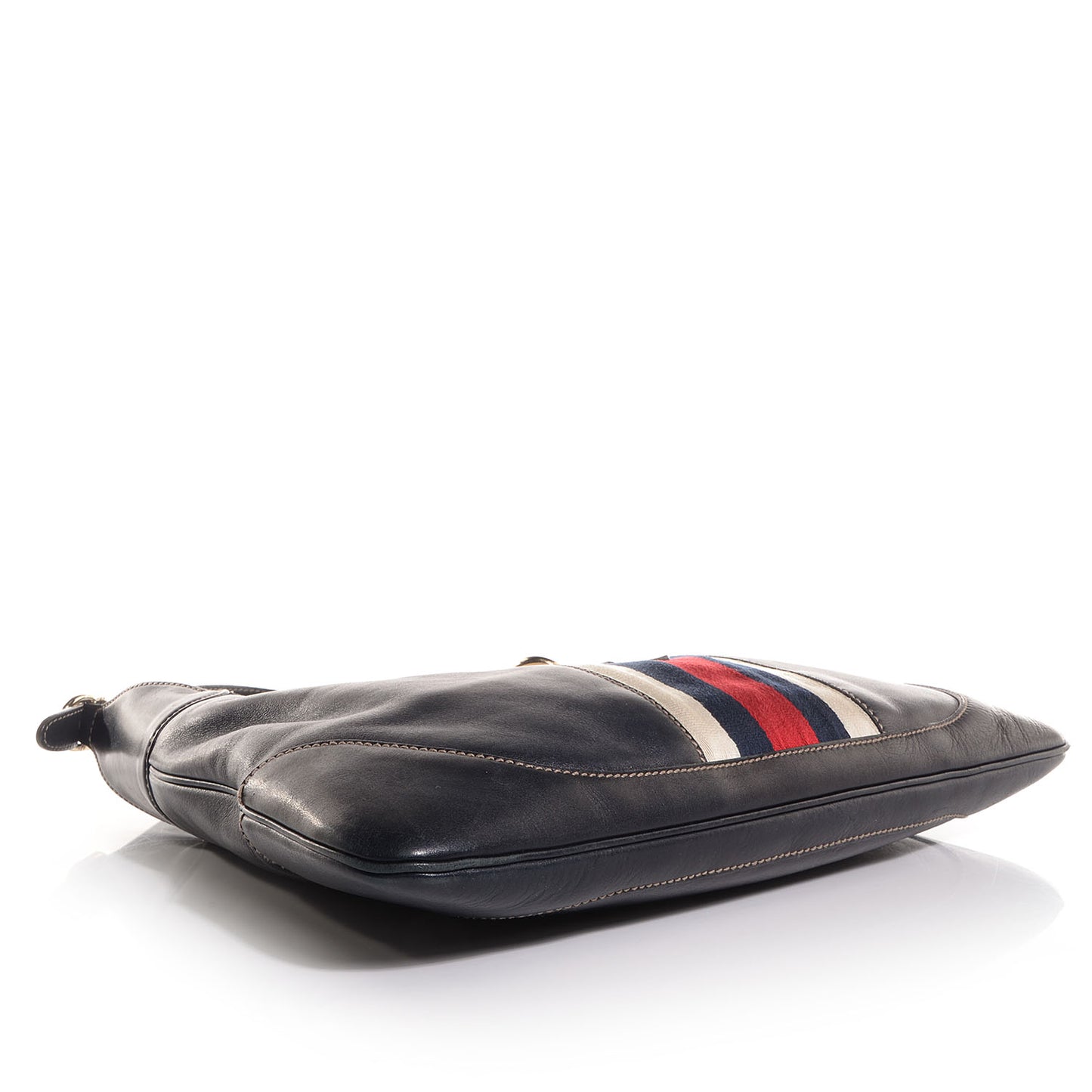 Calfskin Web Medium Jackie O Bouvier Hobo Navy