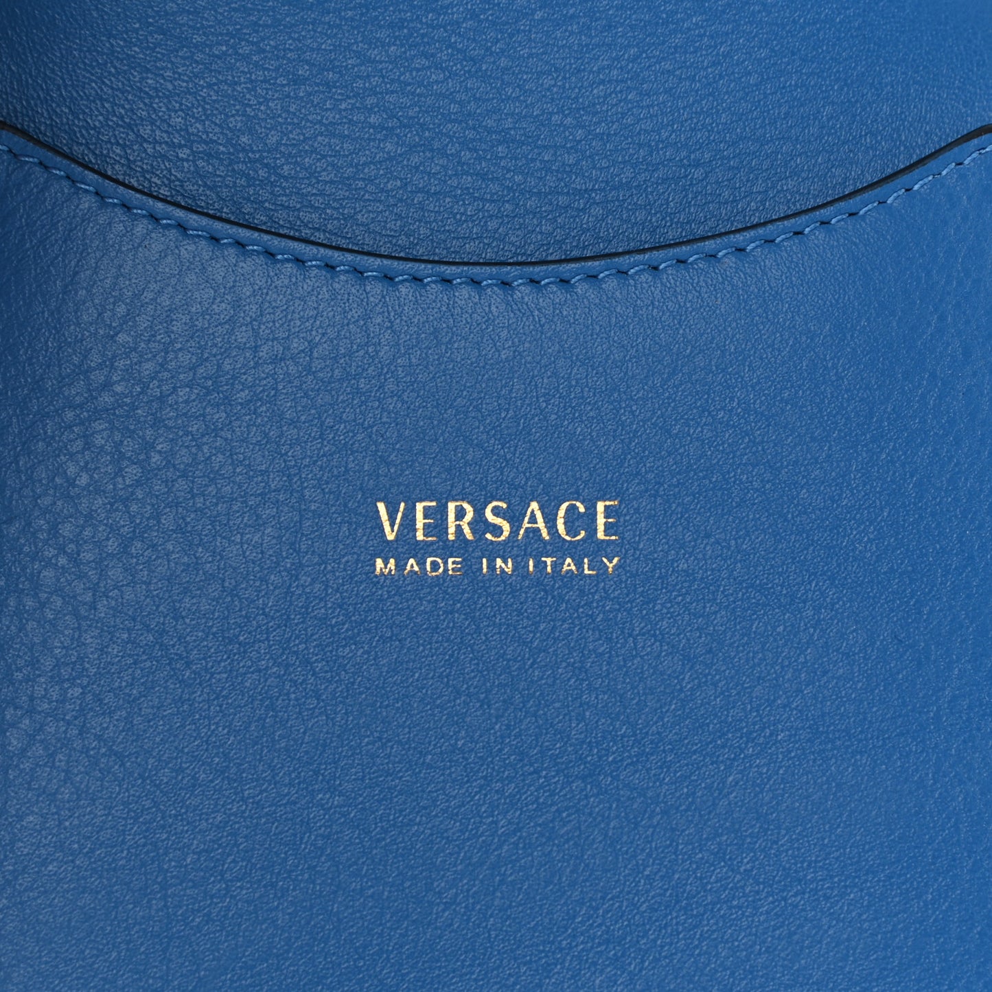 Vitello Medusa Crossbody Phone Pouch Blue