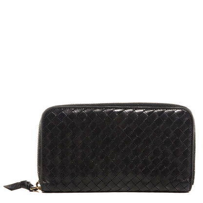 Bottega Veneta Nappa Intrecciato Zip Around Wallet Black 1 of 8