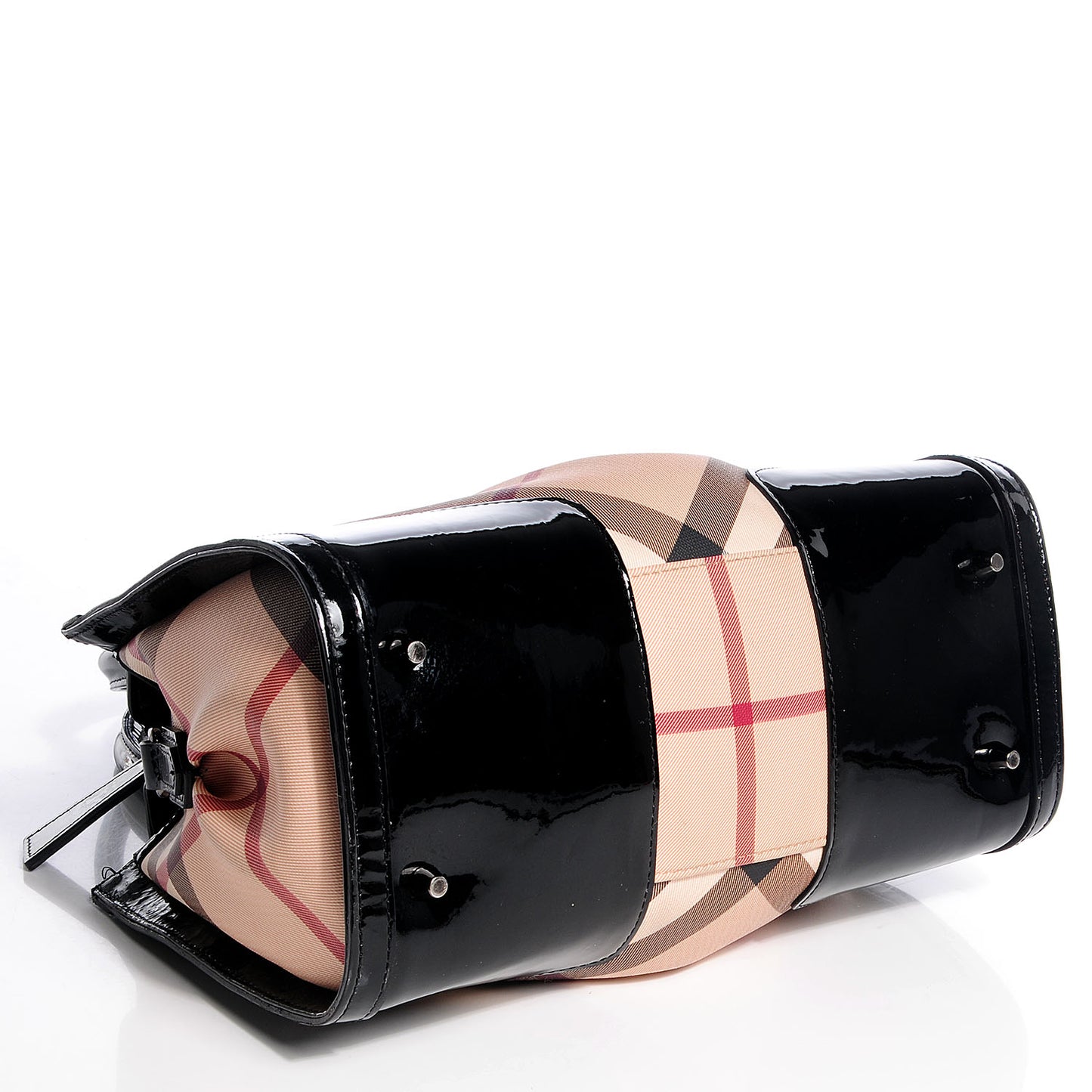 Patent Supernova Check Pilgrim Tote Black