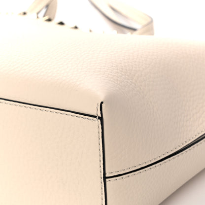 Valentino Garavani Grained Calfskin Small Rockstud Shoulder Tote Light Ivory 9 of 11