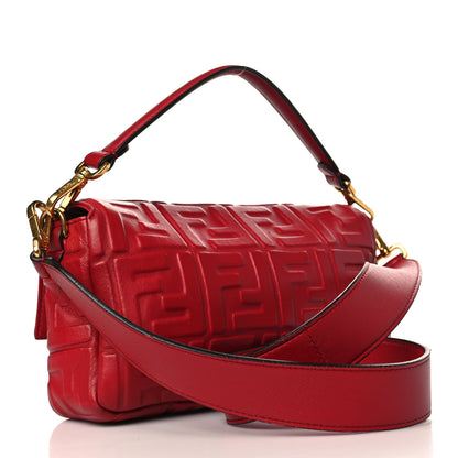 Fendi Nappa FF 1974 Embossed Baguette Fragola 3 of 9
