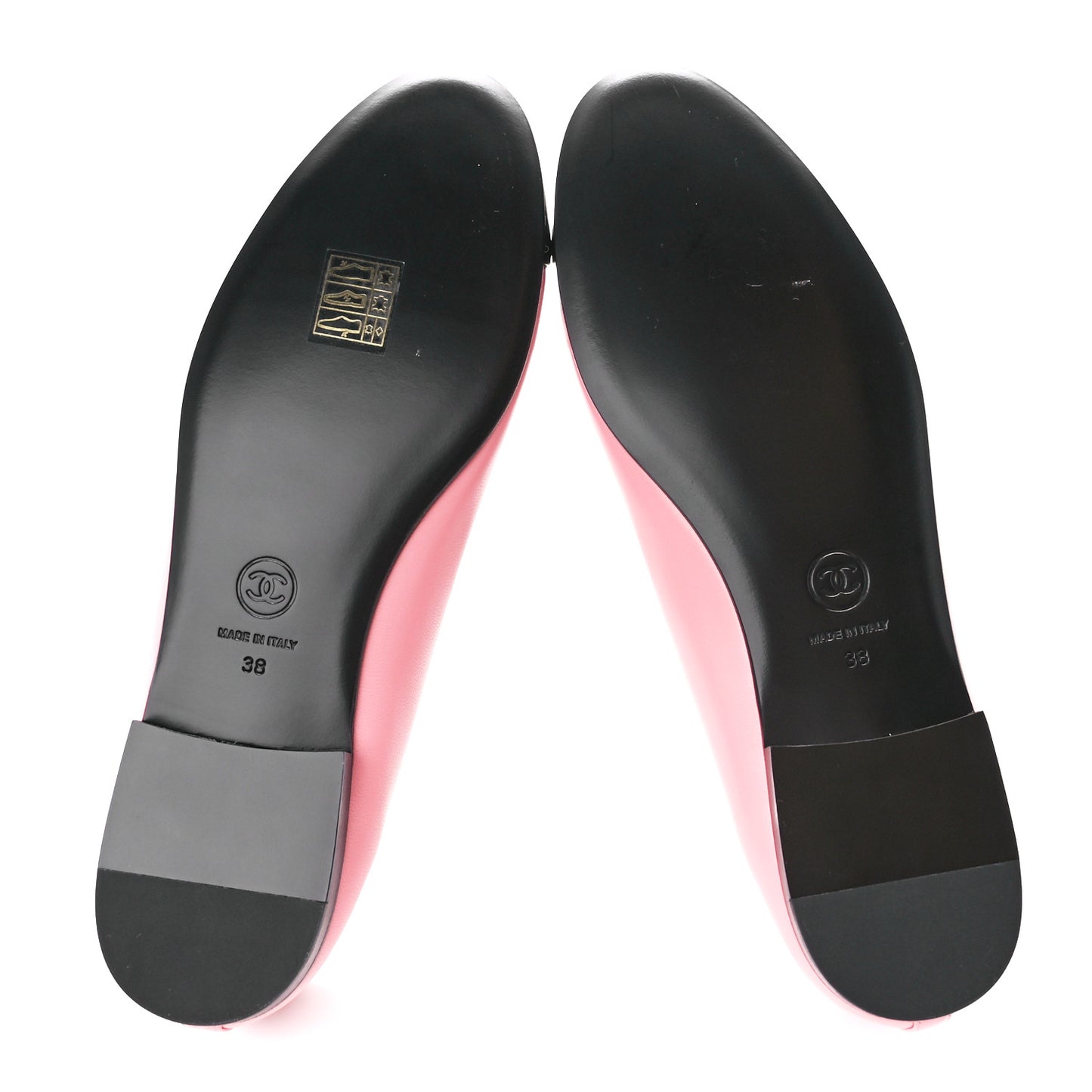 Lambskin Cap Toe CC Ballerina Flats 38 Coral Black