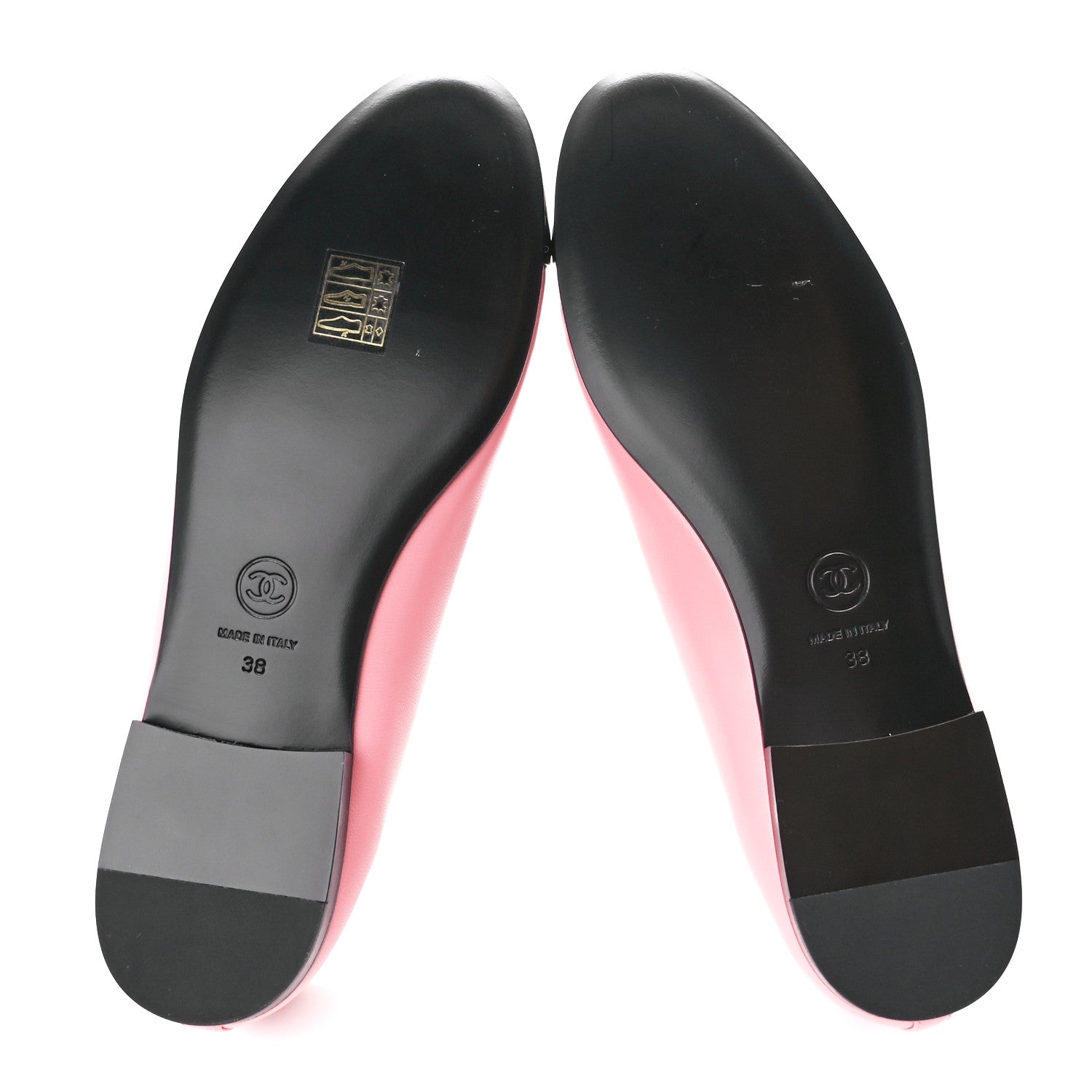 Chanel Lambskin Cap Toe CC Ballerina Flats 38 Coral Black 5 of 10