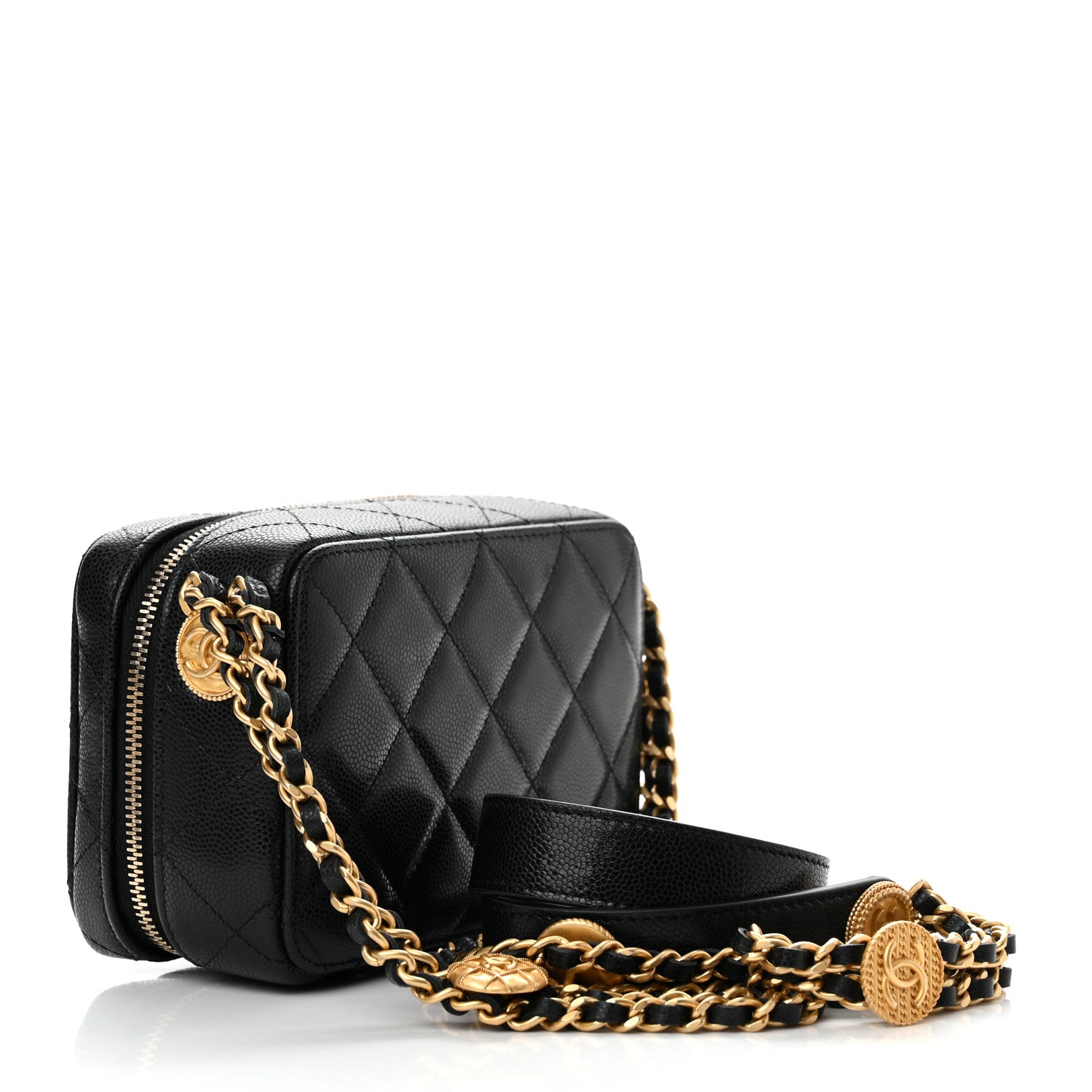 Chanel Caviar Quilted Twist Your Buttons Clutch With Chain Black 3 of 11