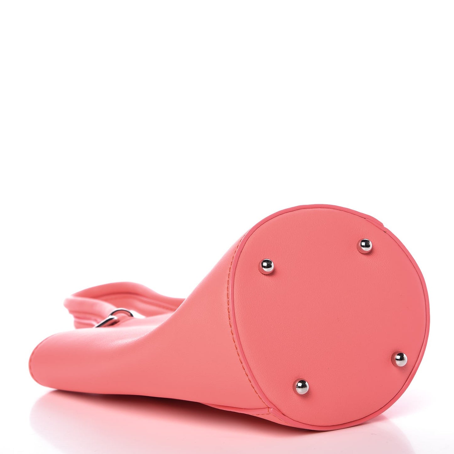 Calfskin Roxy Mini Chain Bucket Neon Pink Silver Hardware