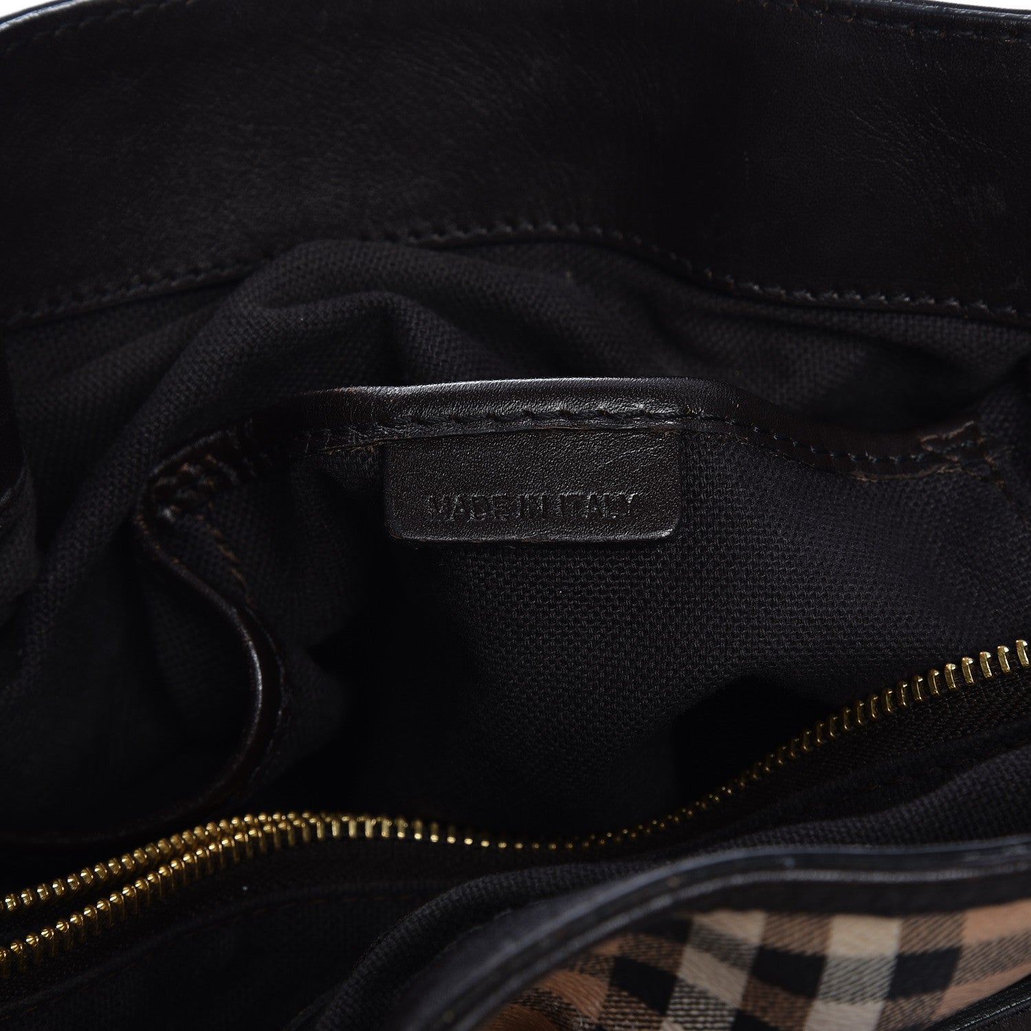 Burberry Haymarket Check Medium Golderton Tote Chocolate 7 of 20