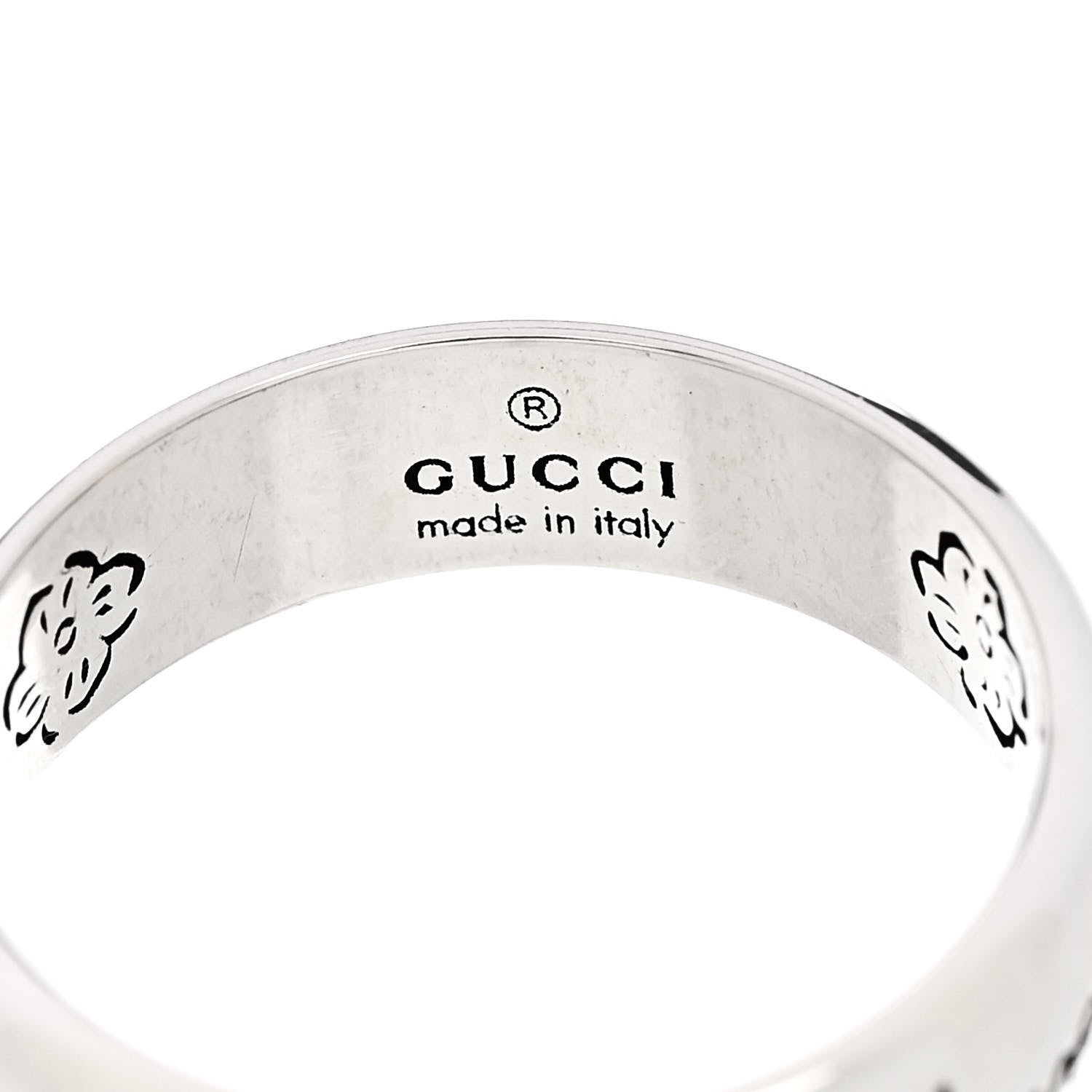 Gucci Sterling Silver Blind for Love Band Ring 50 5.5 5 of 5