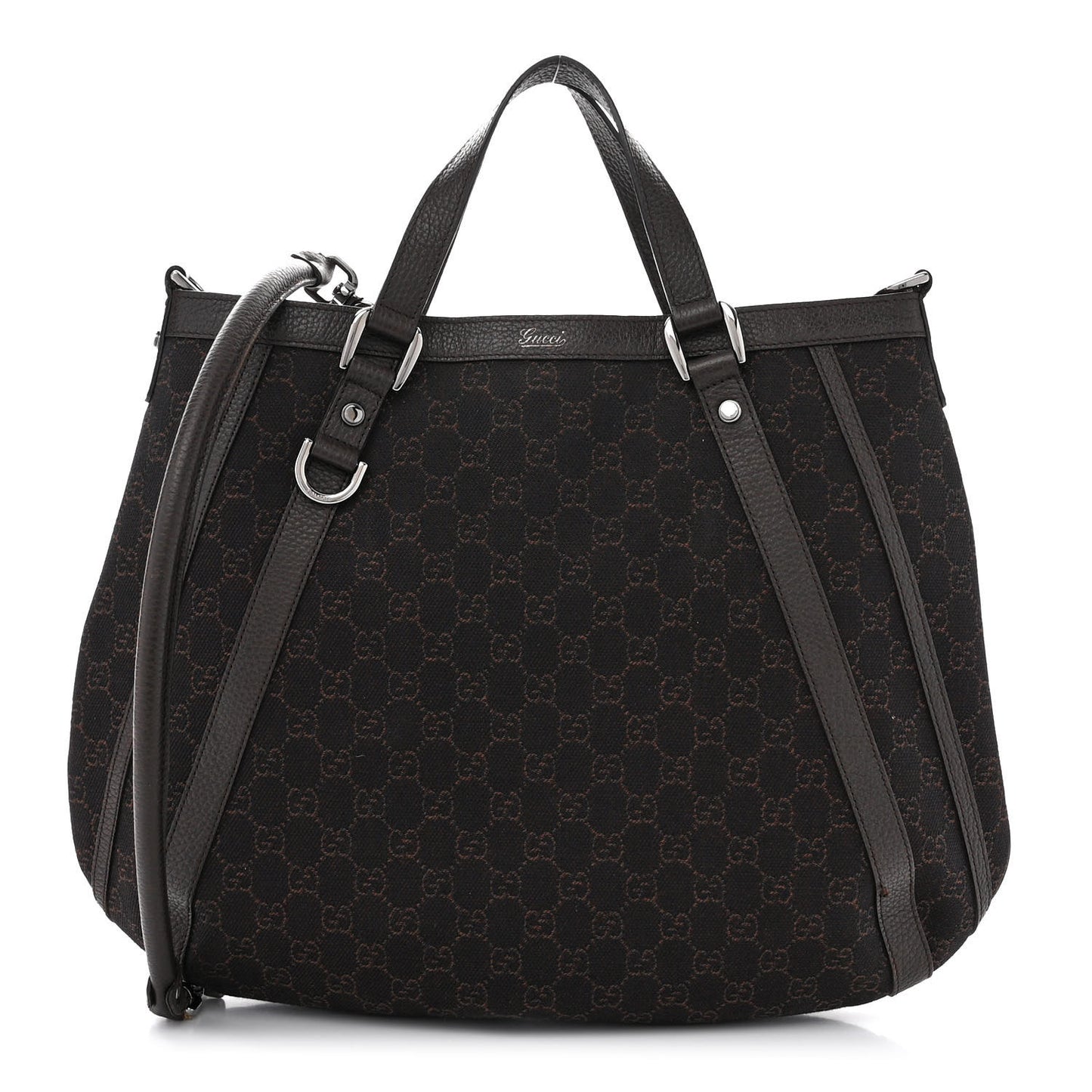 Monogram Medium Abbey Convertible Tote Dark Brown
