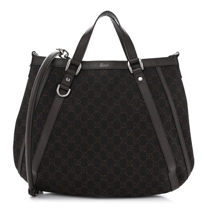 Gucci Monogram Medium Abbey Convertible Tote Dark Brown 1 of 14