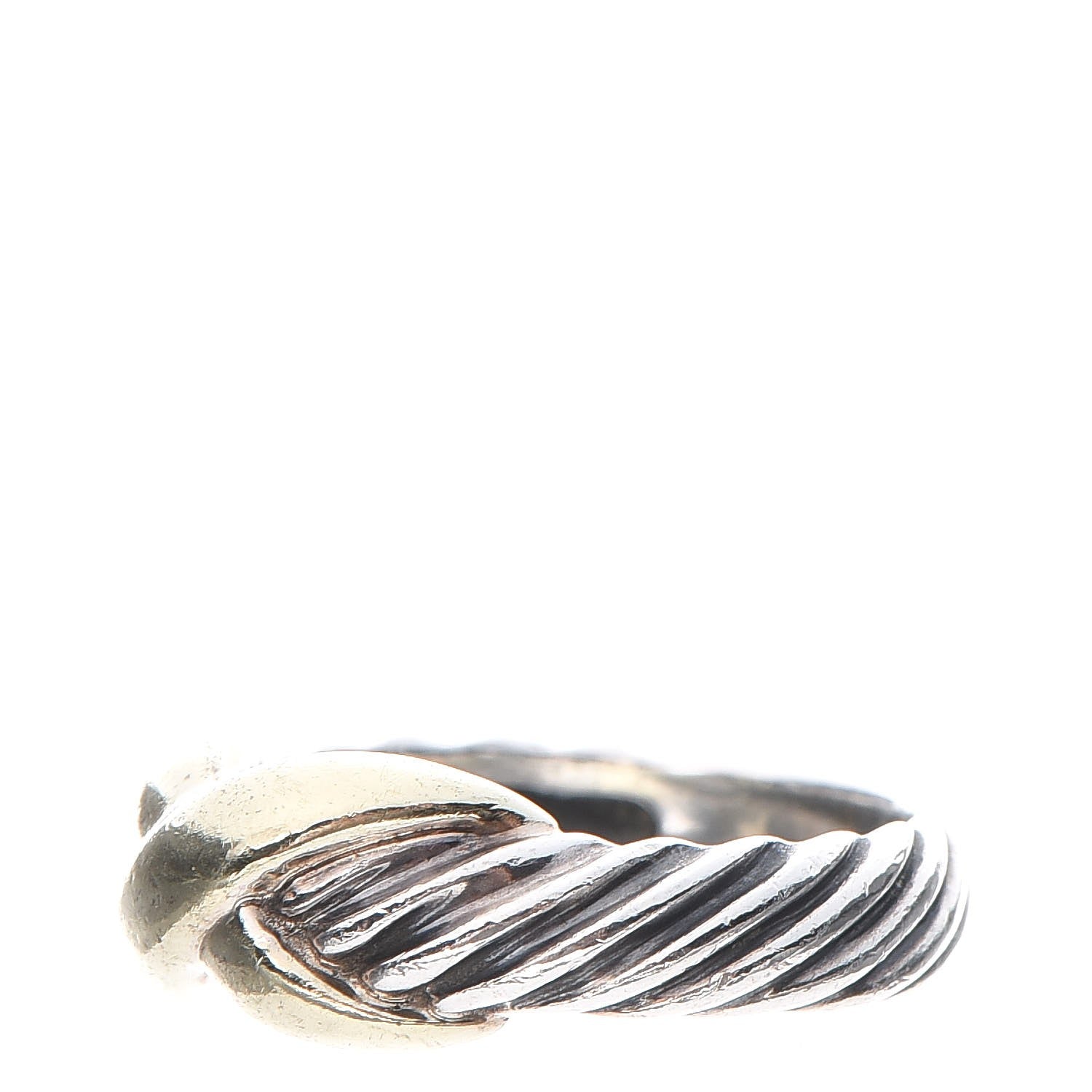 David Yurman Sterling Silver 14K Yellow Gold X Ring 56 7.5 3 of 8