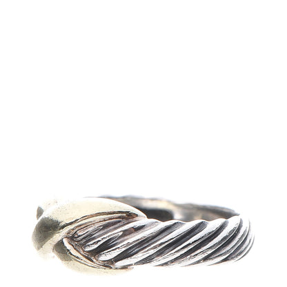 David Yurman Sterling Silver 14K Yellow Gold X Ring 56 7.5 3 of 8
