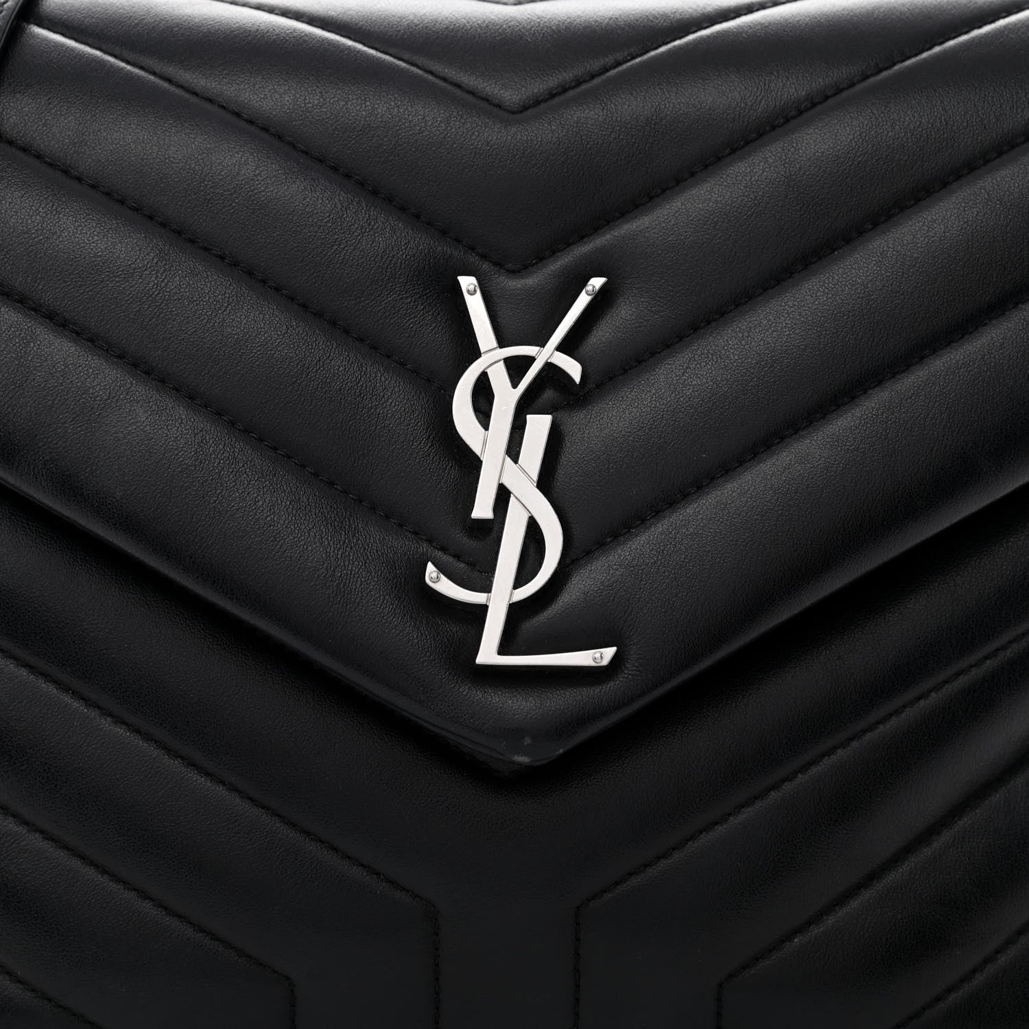 Saint Laurent Calfskin Y Quilted Monogram Medium Loulou Chain Satchel Black 8 of 10
