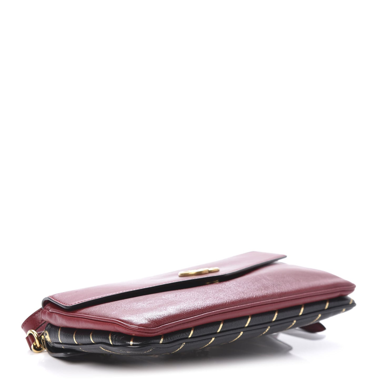 Calfskin Diagonal GG Medium Thiara Double Envelope Shoulder Bag Black Red