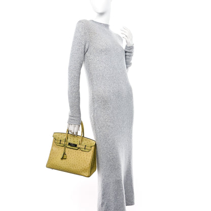 Hermes Ostrich Birkin 30 Vert Anis 2 of 16