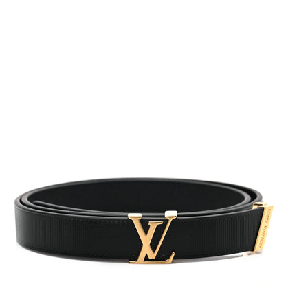 Louis Vuitton Calfskin Embossed 20MM LV Initiales Belt 80 32 Black 1 of 5