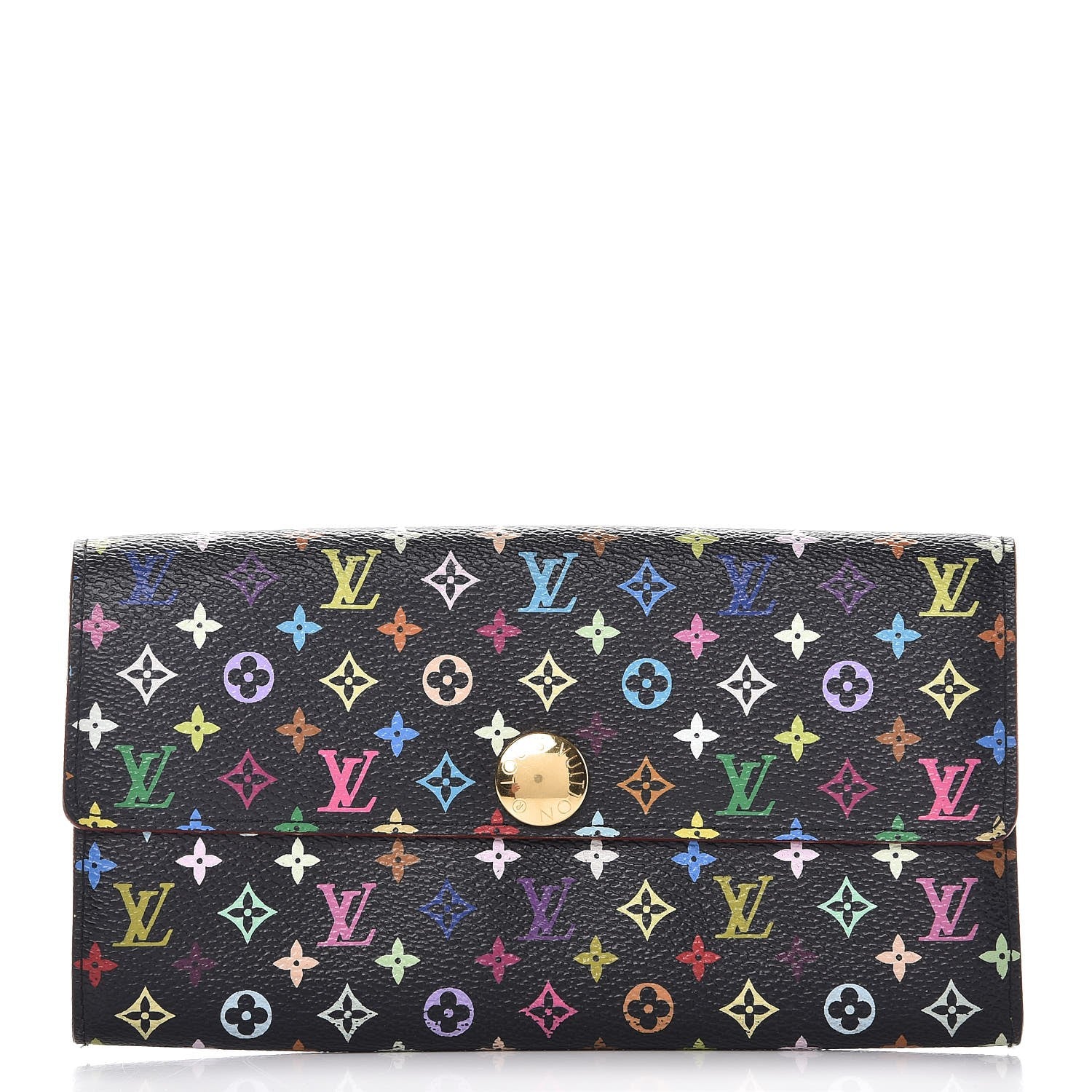 Louis Vuitton Monogram Multicolor Sarah Wallet Black 1 of 8