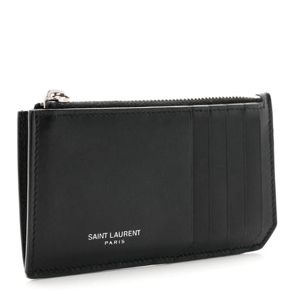 Saint Laurent Calfskin 5 Fragments Zip Pouch Card Holder Black 3 of 8