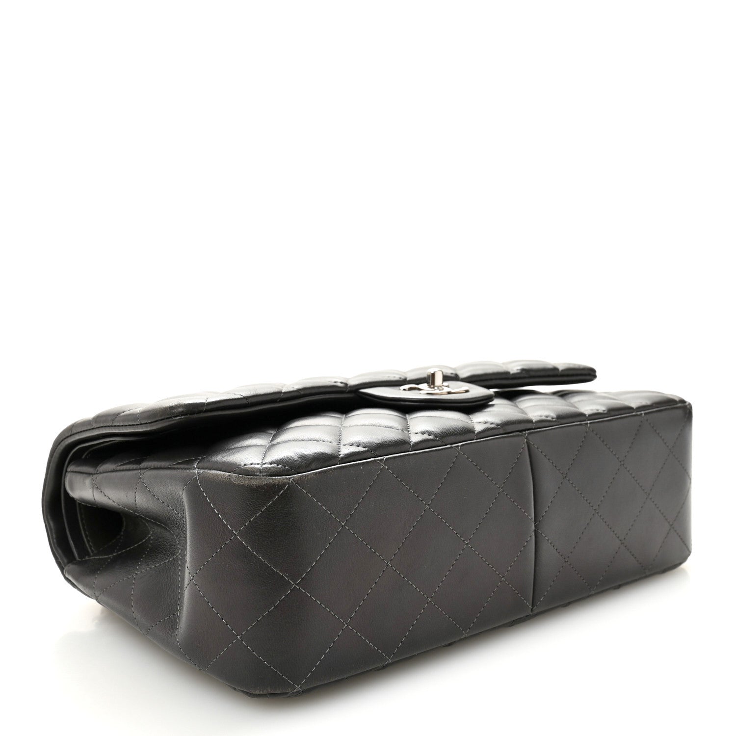 Chanel Lambskin Quilted Jumbo Double Flap Dark Grey 4 of 10
