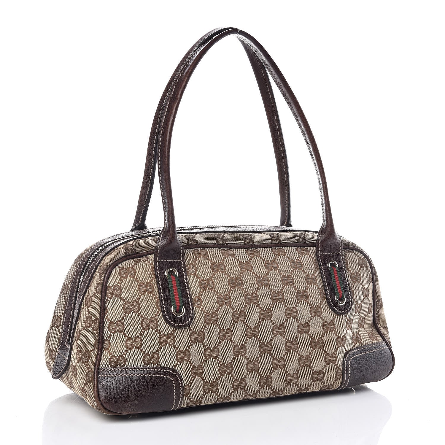 Gucci Monogram Small Princy Satchel Dark Brown 3 of 16