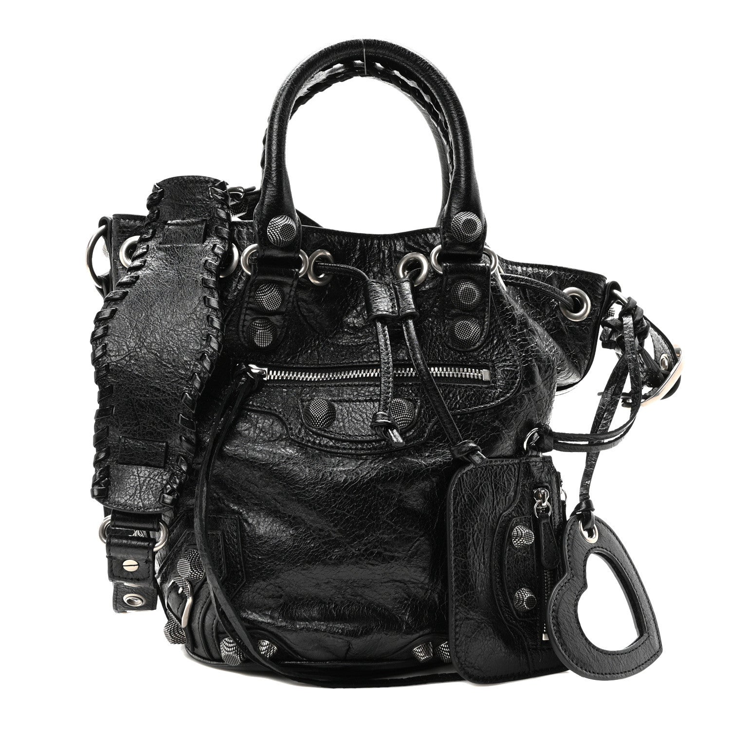 Balenciaga Agneau Arena Small Le Cagole Bucket Bag Black 3 of 10