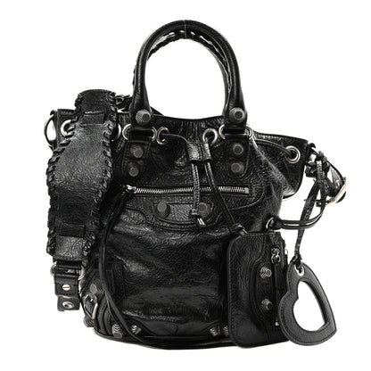Balenciaga Agneau Arena Small Le Cagole Bucket Bag Black 3 of 10