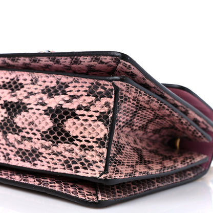 Gucci Snakeskin Sylvie Web Small Queen Margaret Top Handle Bag Pink 9 of 11