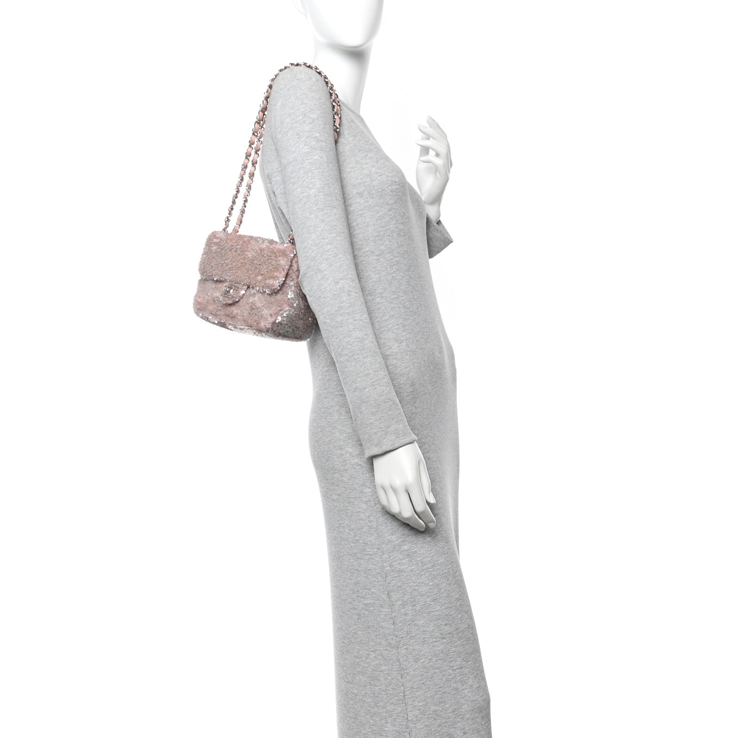 Chanel Sequin Mini Flap Light Pink Silver 2 of 10