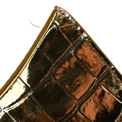 Balenciaga Metallic Calfskin Crocodile Embossed Hourglass Top Handle Bag Mini Gold 13 of 14
