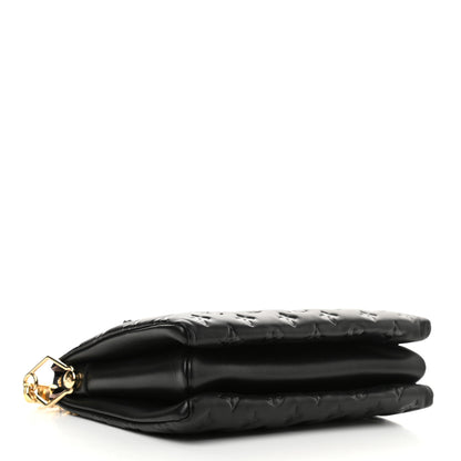 Louis Vuitton Lambskin Embossed Monogram Coussin PM Black 4 of 10
