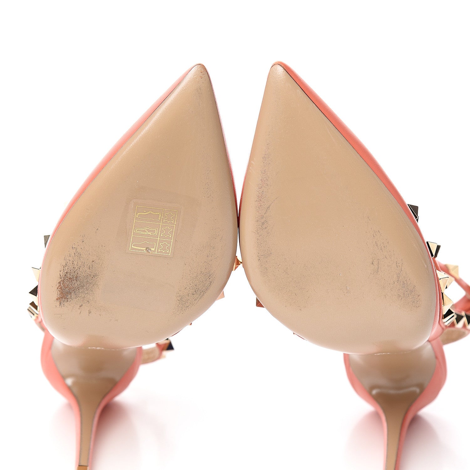 Valentino Garavani Nappa Rockstud Ankle Strap Pumps 36.5 Orange 7 of 9