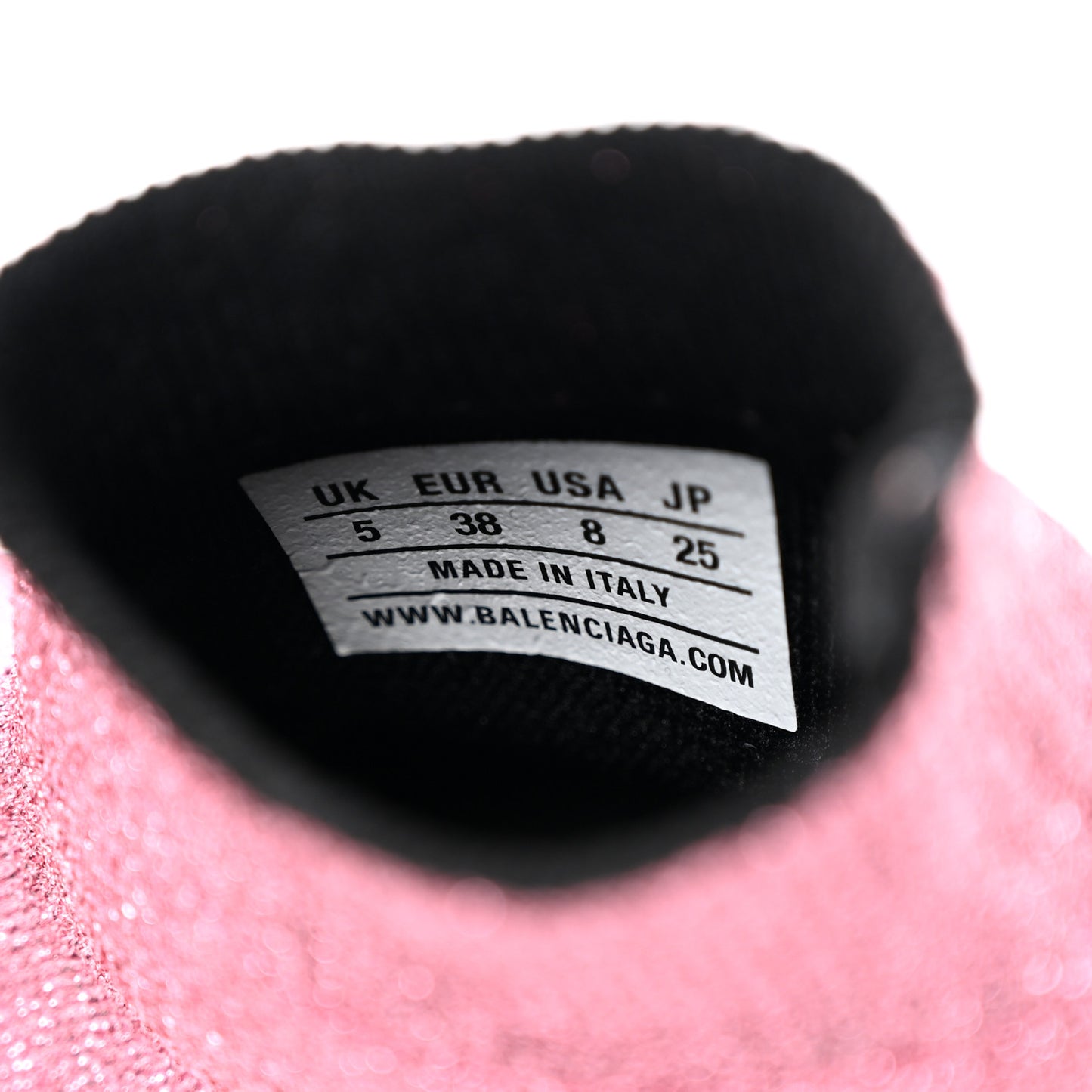 Laminated Knit Bi-Color Sole Womens Speed Sneakers 38 Pink White Black