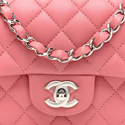 Chanel Lambskin Quilted Mini Rectangular Flap Pink 8 of 11