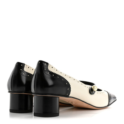 Christian Dior Calfskin Spectadior Square Mary Jane Pumps 39.5 Black White 5 of 9