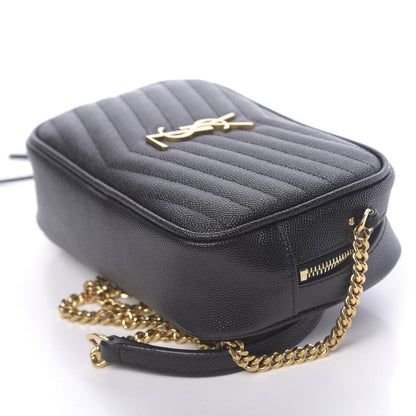 Saint Laurent Grain De Poudre Matelasse Monogram Mini Lou Camera Bag Black 9 of 10