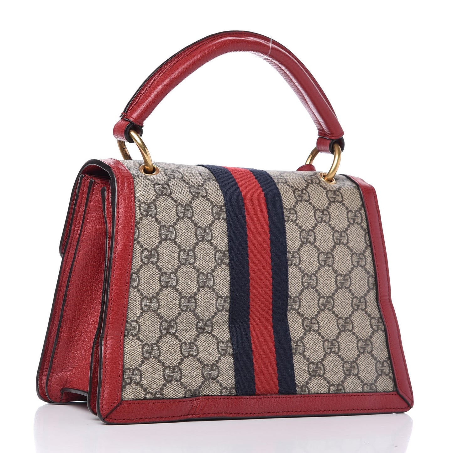 GG Supreme Monogram Small Queen Margaret Top Handle Bag Red