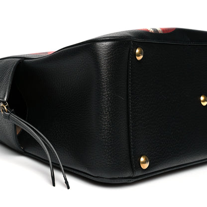Gucci Calfskin Kingsnake Print Duffle Black 10 of 11