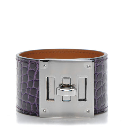 Hermes Shiny Alligator Kelly Dog Cuff Amethyst 1 of 6