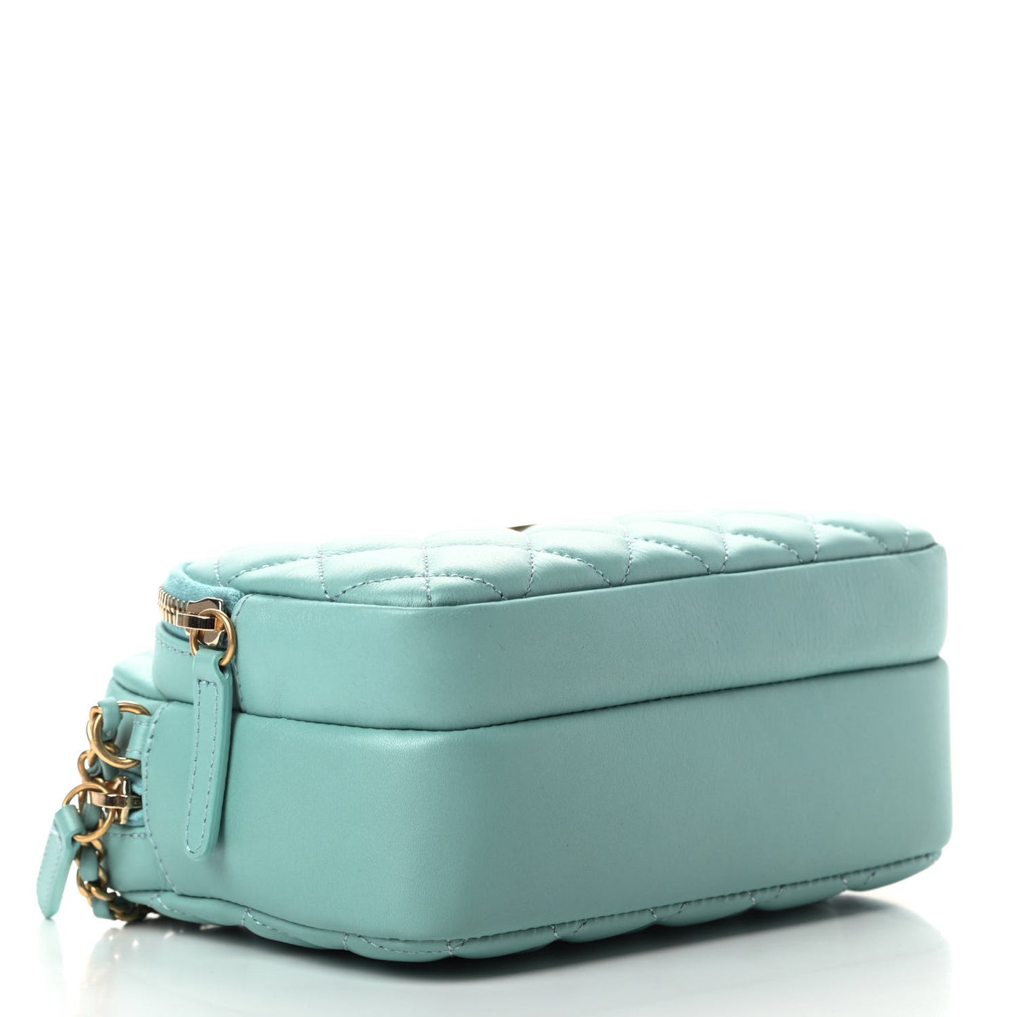 Calfskin Quilted Day Trips Camera Case Turquoise