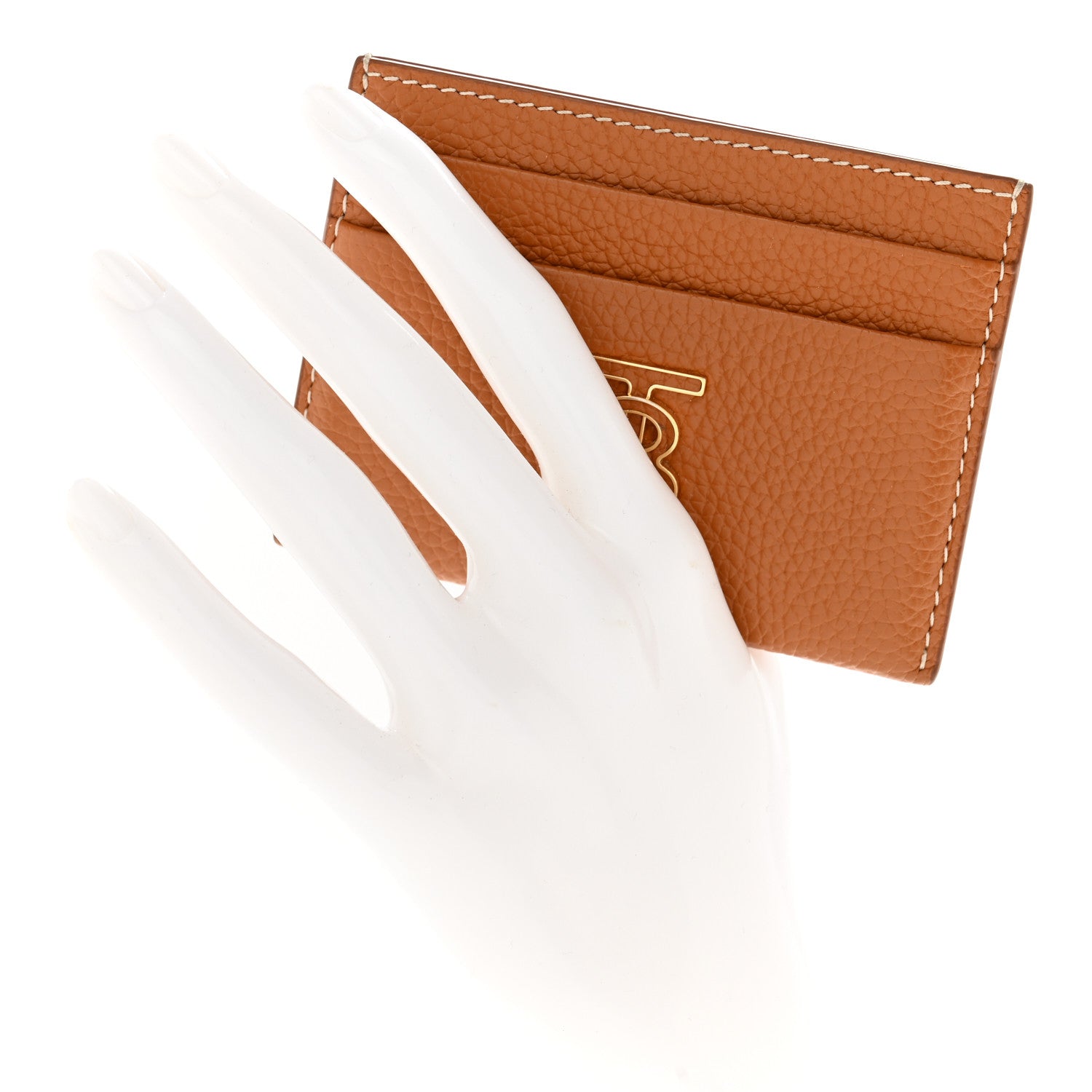 Burberry Grainy Calfskin TB Card Holder Warm Russet Brown 2 of 6