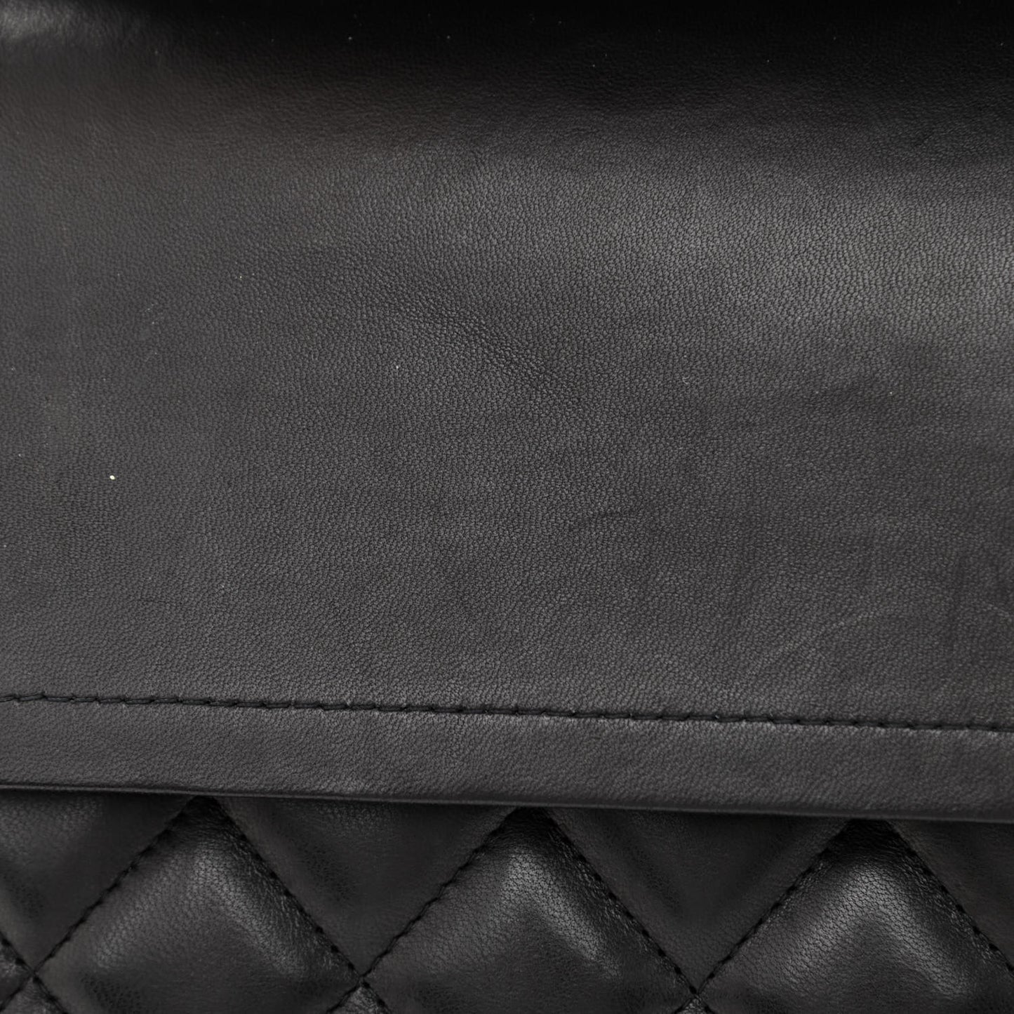 Lambskin Quilted Maxi Double Flap Black