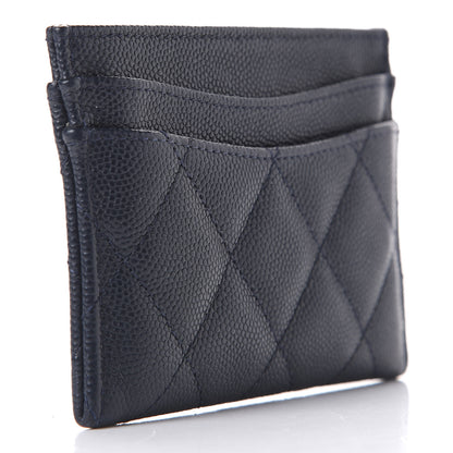Chanel Caviar Quilted Card Holder Navy 3 of 10