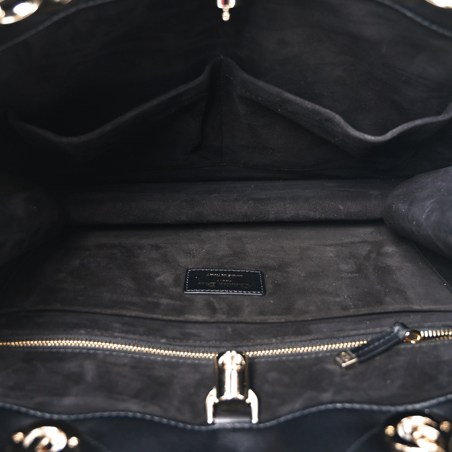 Christian Dior Calfskin Archicannage Medium Essential Tote Black 5 of 9