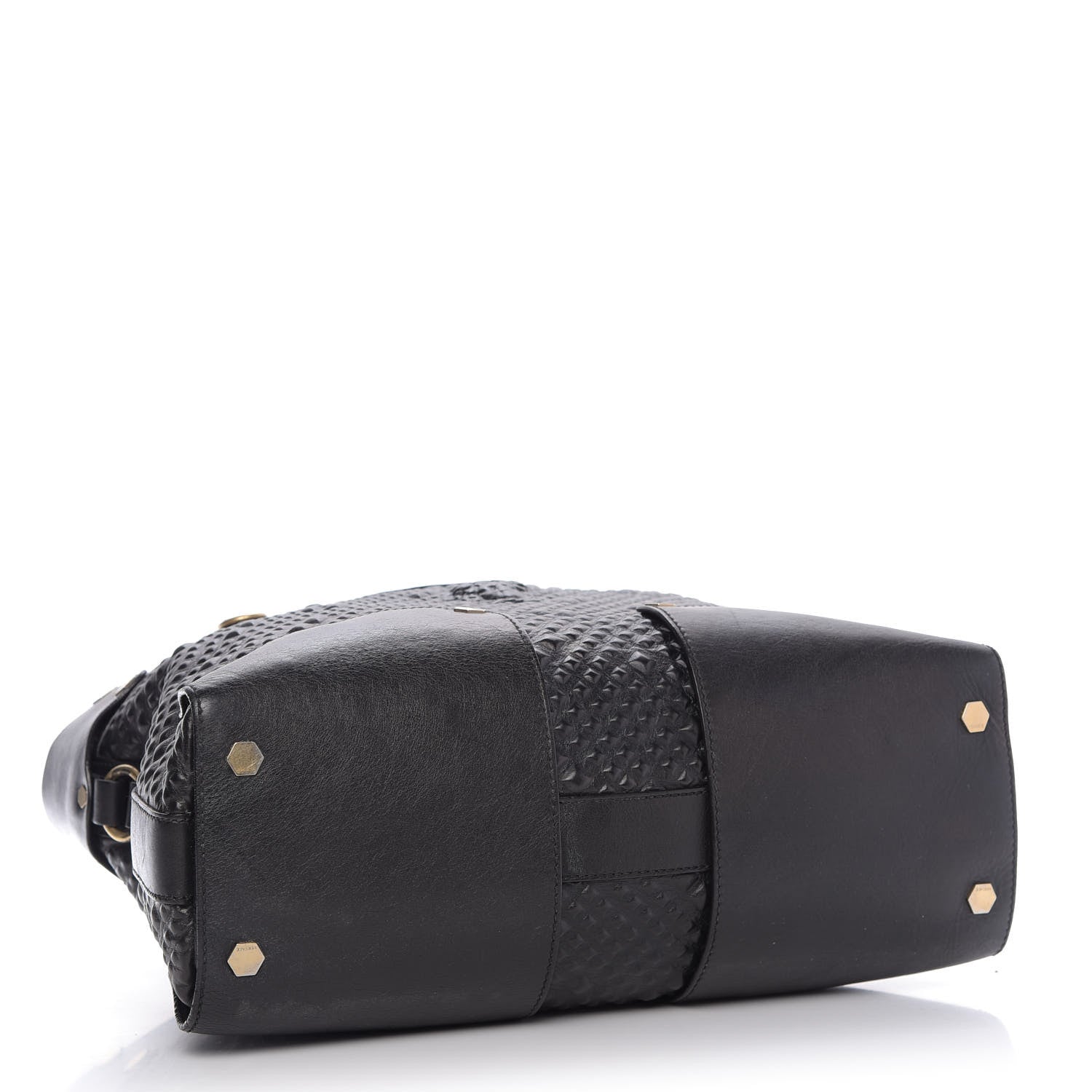 Versace Nappa Embossed Studded Tote Black 4 of 8