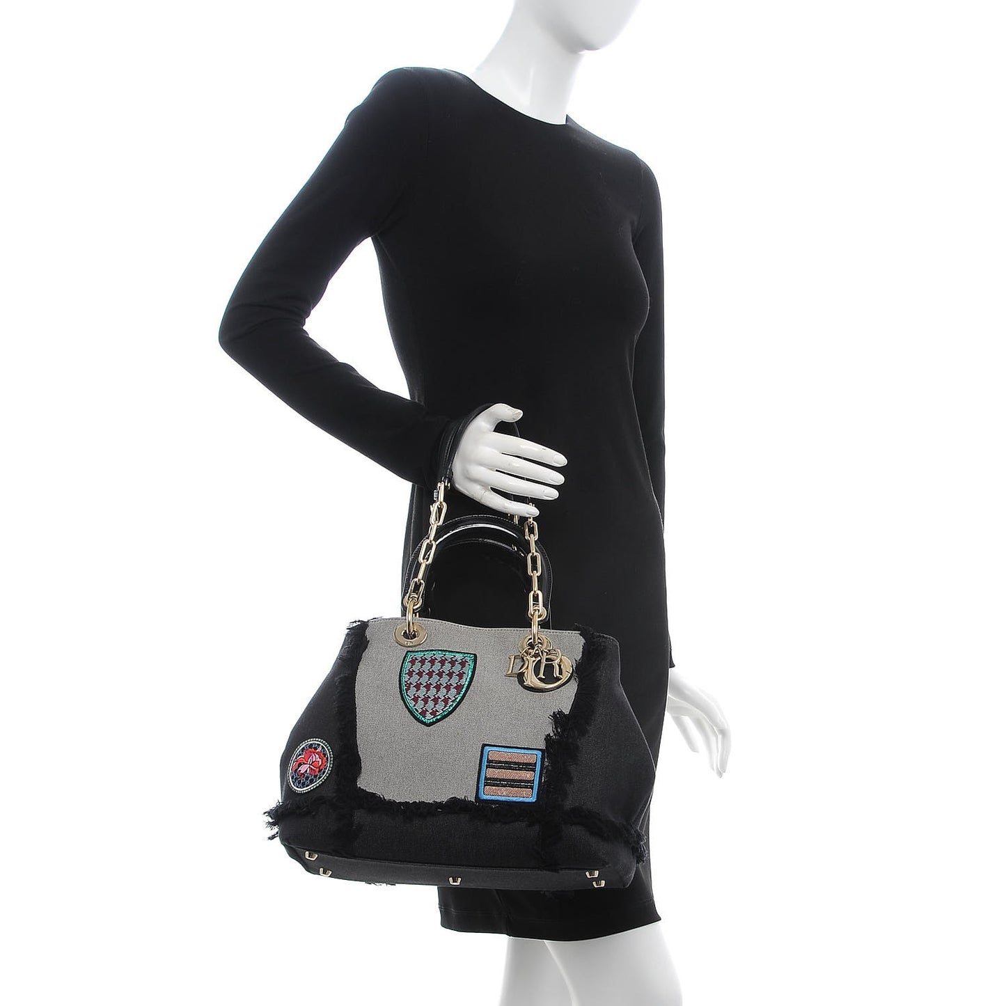 Denim Dior D Light Tote Multi