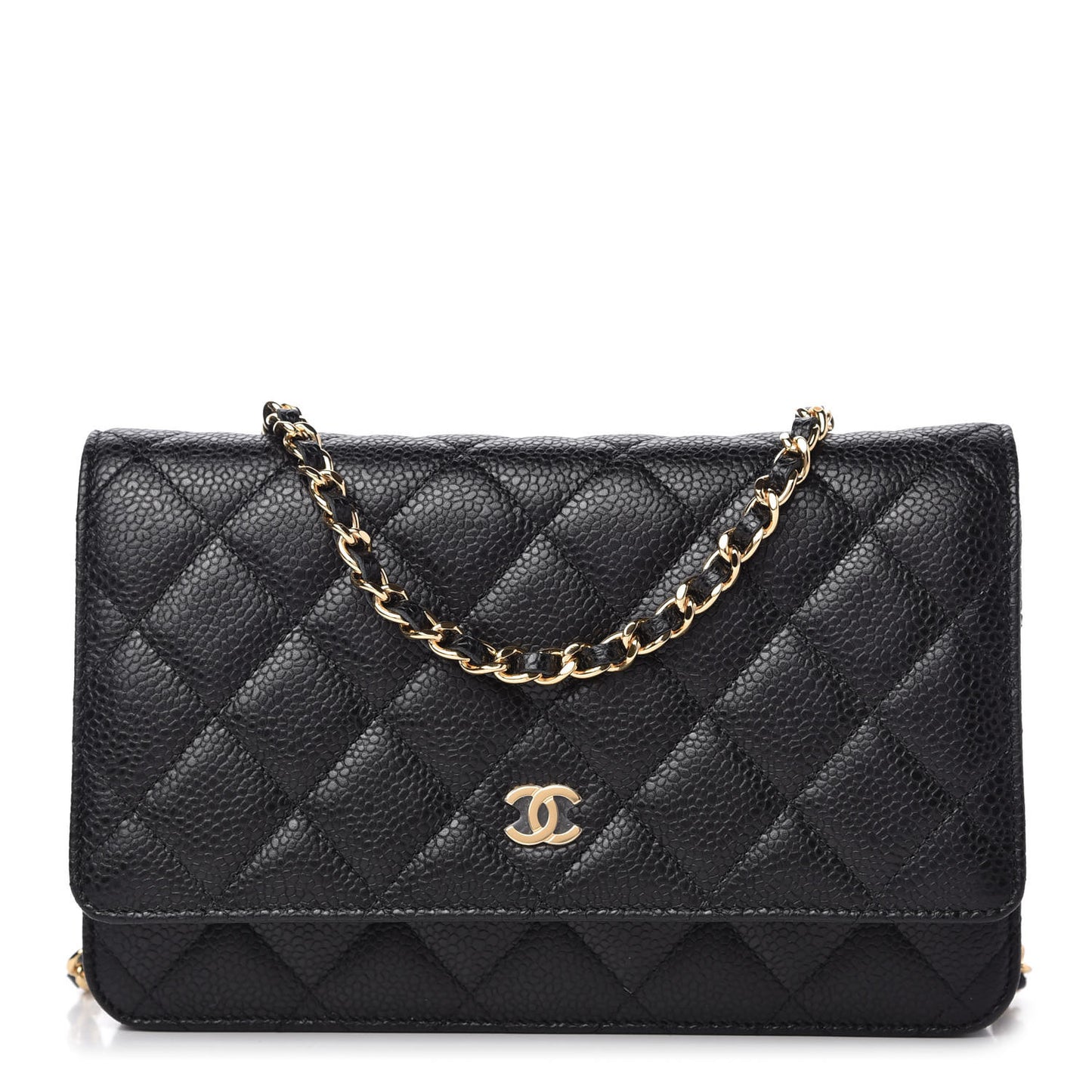 Caviar Quilted Wallet On Chain WOC Black