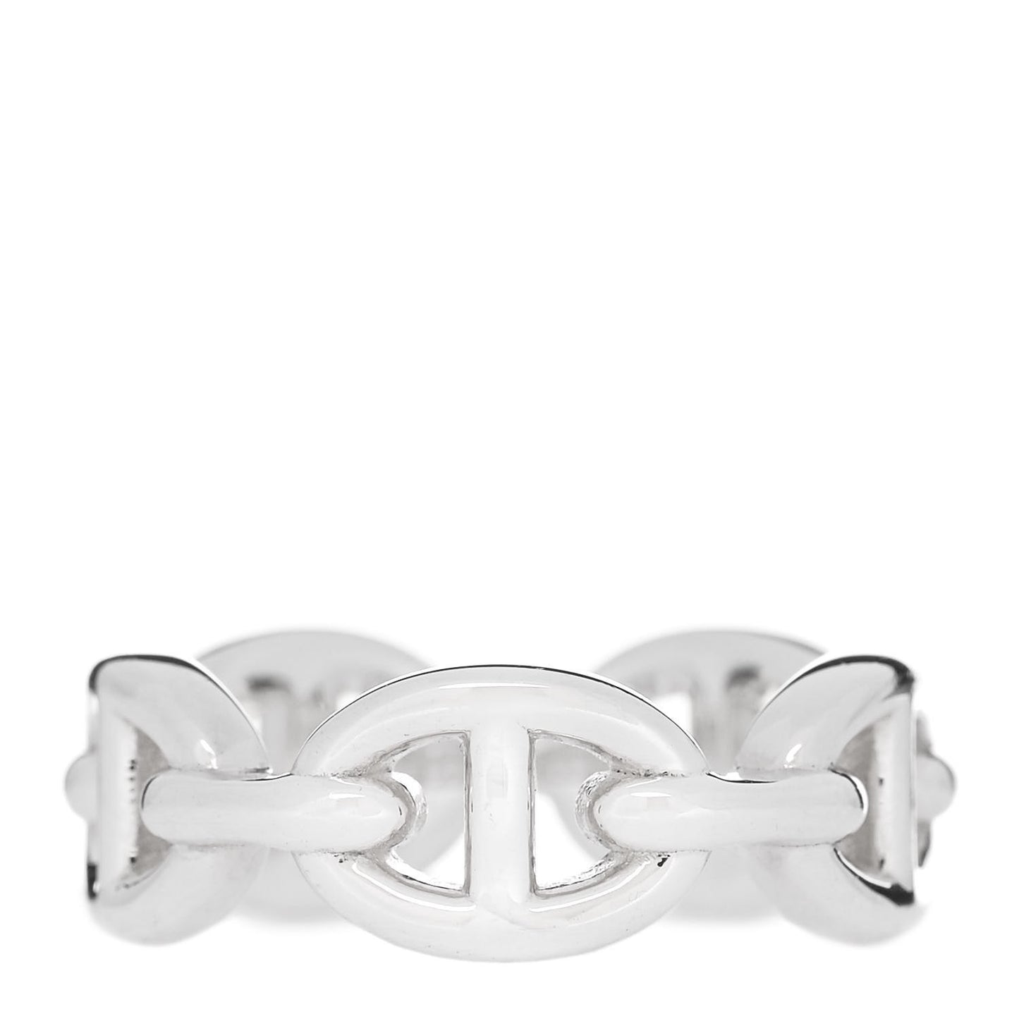 Sterling Silver PM Chaine d'Ancre Enchainee Band Ring 51 5.75