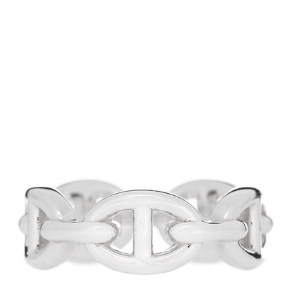 Hermes Sterling Silver PM Chaine d'Ancre Enchainee Band Ring 51 5.75 1 of 9